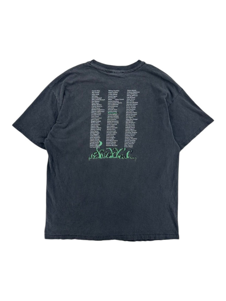 Exile Vintage 1990s Sous Un Meme Soleil Bye-Bye black cotton t-shirt with back graphic print, size XL