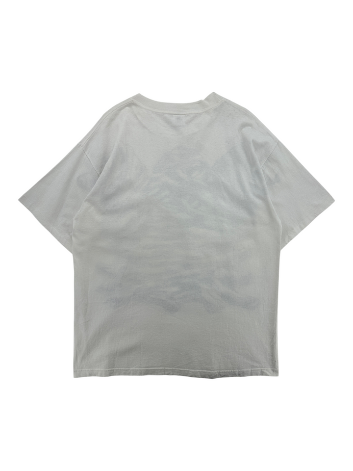Exile Vintage 1990s Halloween mummy graphic t-shirt in white, back view showing XL fit.