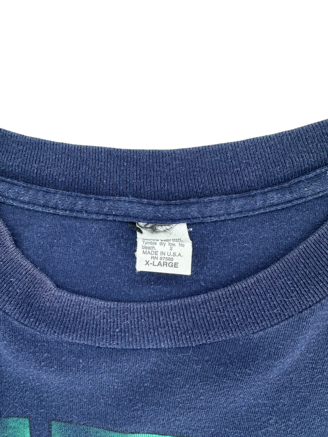 Exile Vintage navy blue 1990s Animaniacs t-shirt size XL neck label showing Made in U.S.A. details