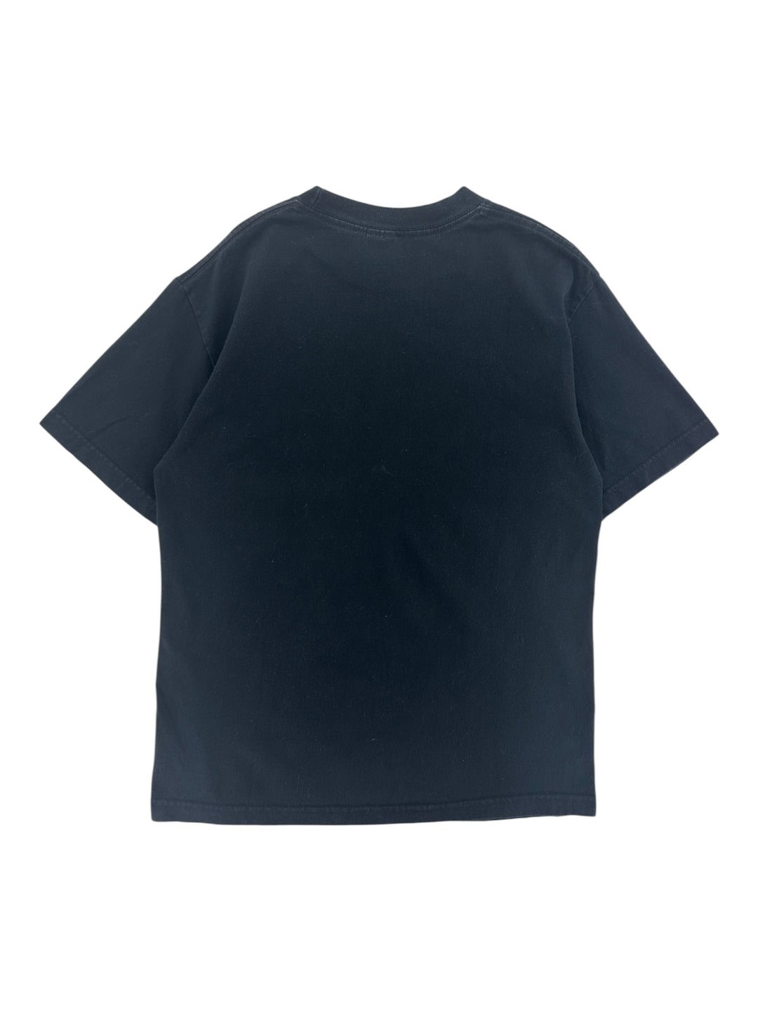 Exile Vintage black 2000s Red Hot Chilli Peppers band t-shirt, back view of a plain cotton crew neck shirt.