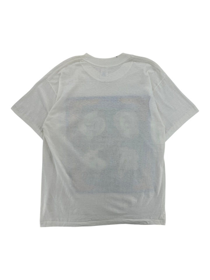 Exile Vintage 1990s Casper and the Ghostly Trio white graphic t-shirt, back view showing faded print