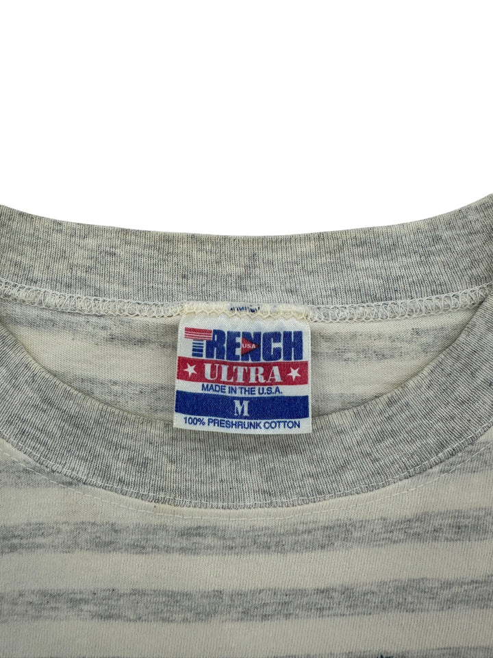 Exile Vintage 1990s Chicago Bears T-shirt grey cotton crew neck label detail showing size M and USA made tag