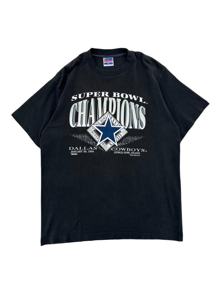 Exile Vintage black 1990s Dallas Cowboys Super Bowl Champions graphic T-shirt in size XL
