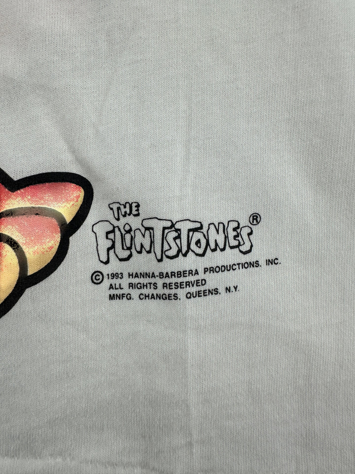 Exile Vintage 1993 The Flintstones copyright print on a white cotton t-shirt