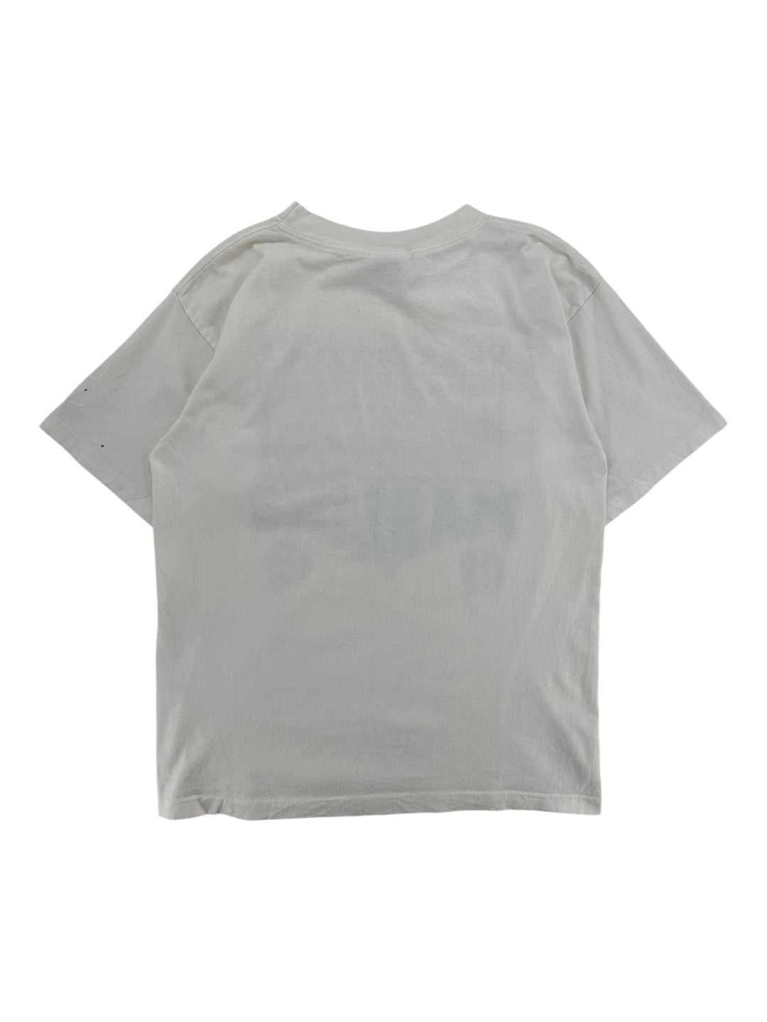Exile Vintage 1990s Florida Marlins grey cotton t-shirt, back view of a vintage short sleeve crew neck shirt.