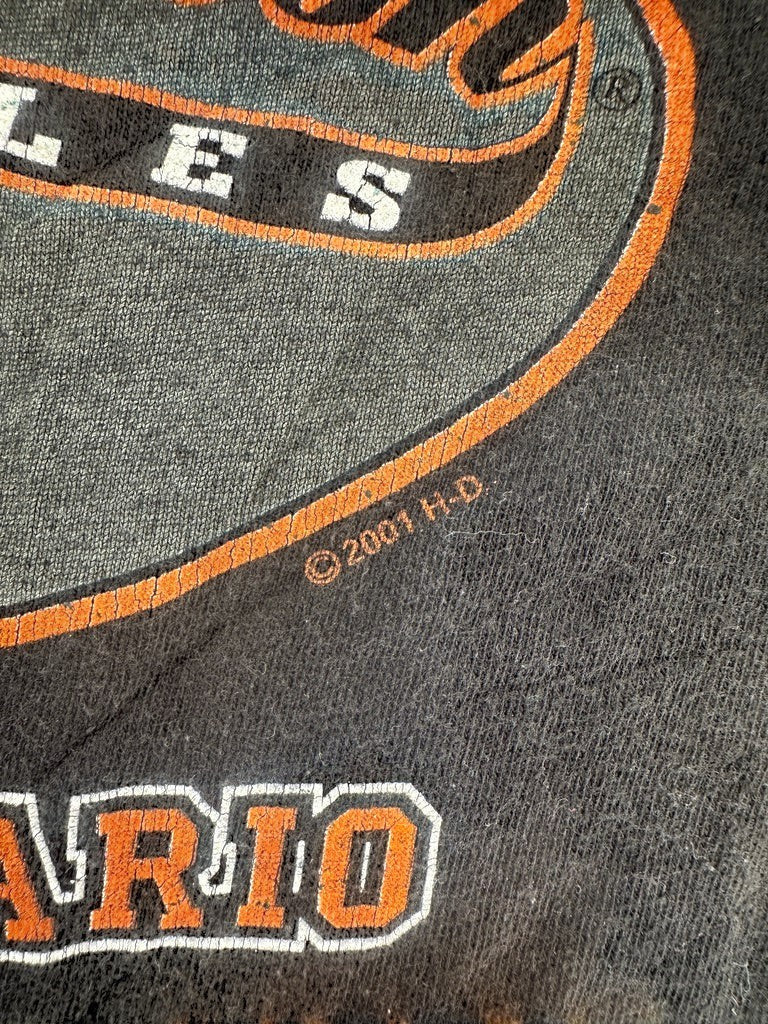 Exile Vintage 2000s Harley Davidson Loyal To One black graphic t-shirt with 2001 copyright detail