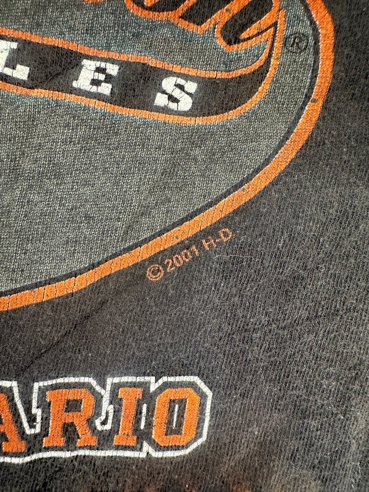 Exile Vintage 2000s Harley Davidson Loyal To One black graphic t-shirt with 2001 copyright detail
