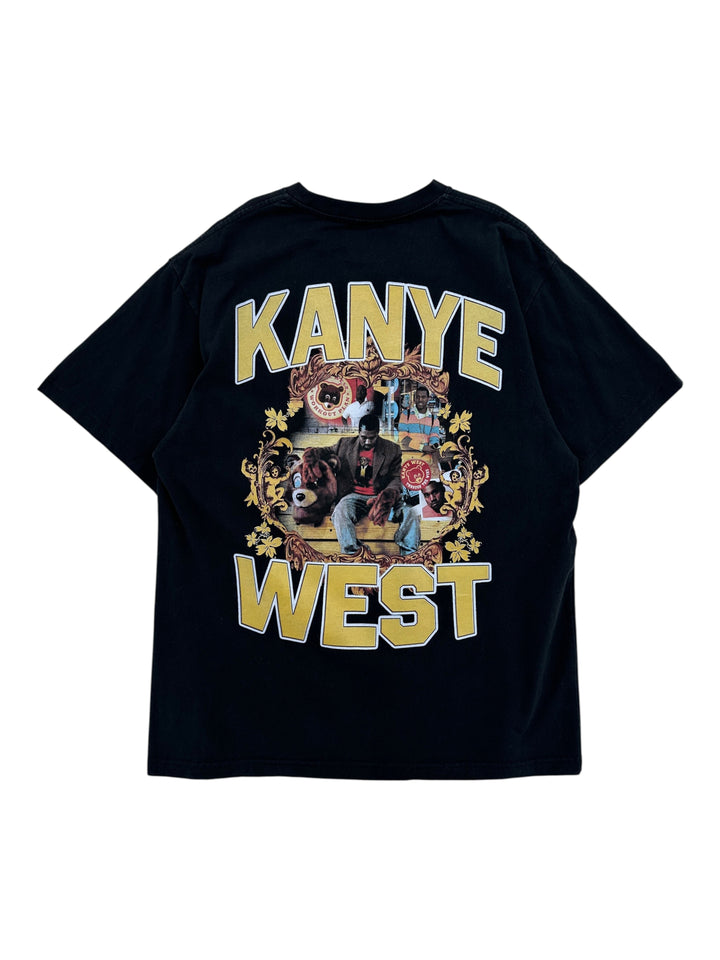 Exile Vintage black Kanye West The College Dropout graphic t-shirt with gold lettering and bear mascot print