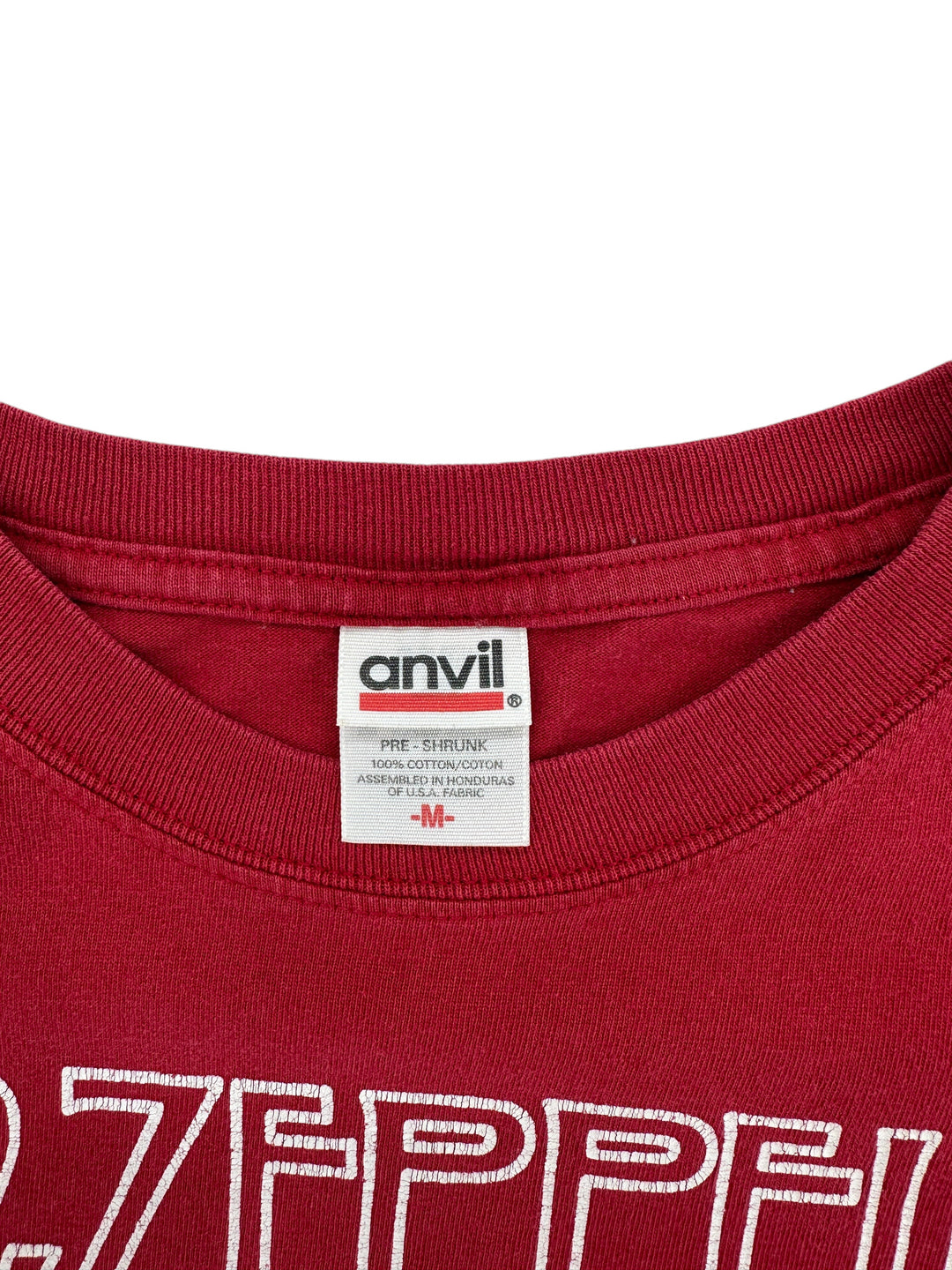 Exile Vintage red 2003 Led Zeppelin Icarus t-shirt featuring an Anvil brand tag and size M label