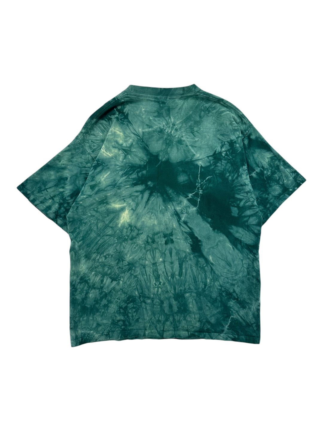Exile Vintage Liquid Blue Jar Jar Binks T-shirt featuring a dark green tie-dye pattern on the back