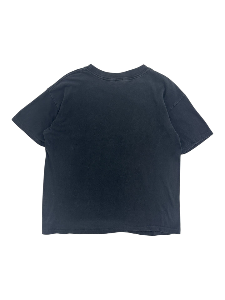 Exile Vintage 1990s Looney Tunes streetwear t-shirt in plain black, back view of a size large cotton tee.