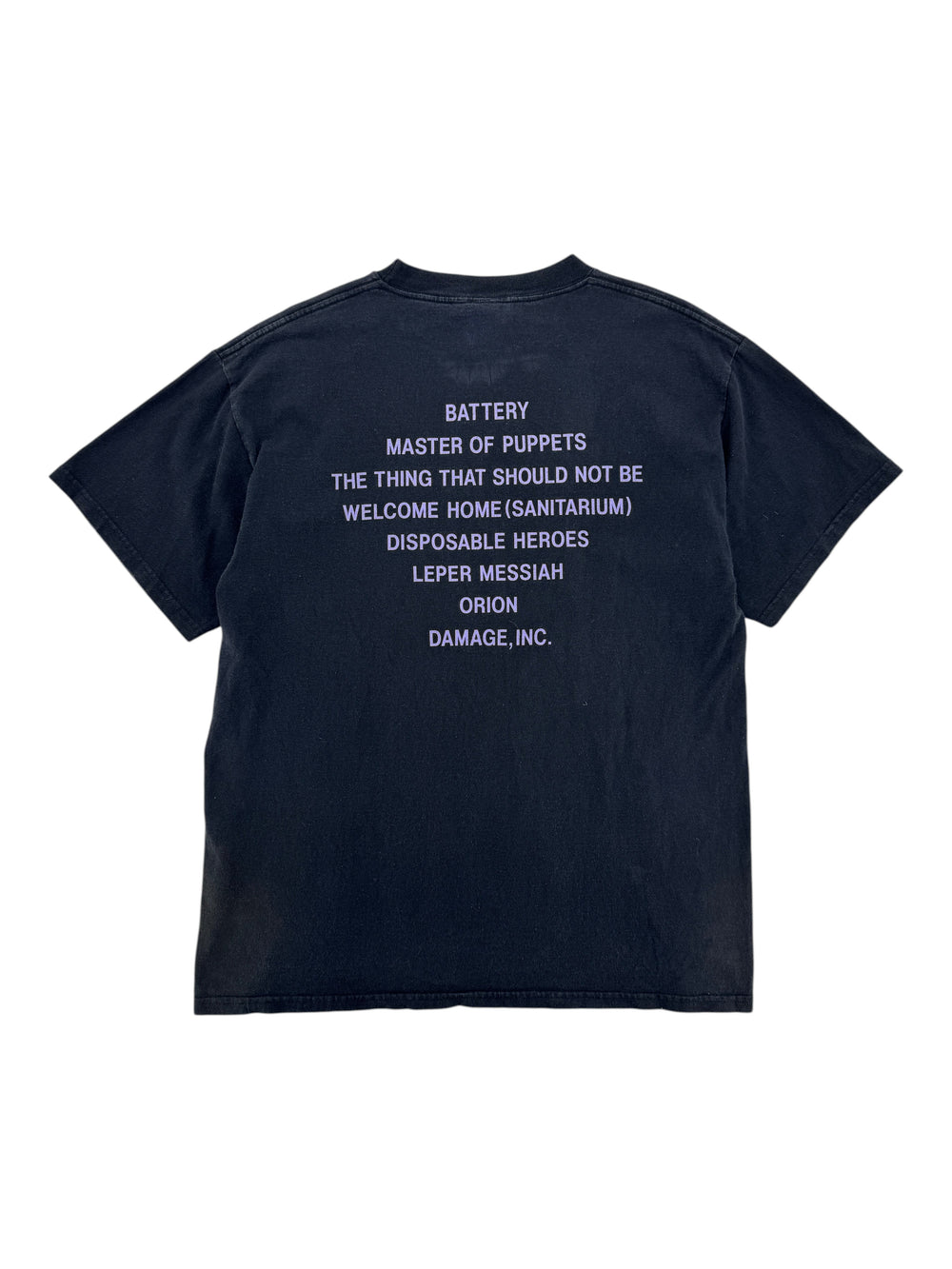 Exile Vintage 1990s Metallica Master of Puppets black band t-shirt with tracklist printed on the back