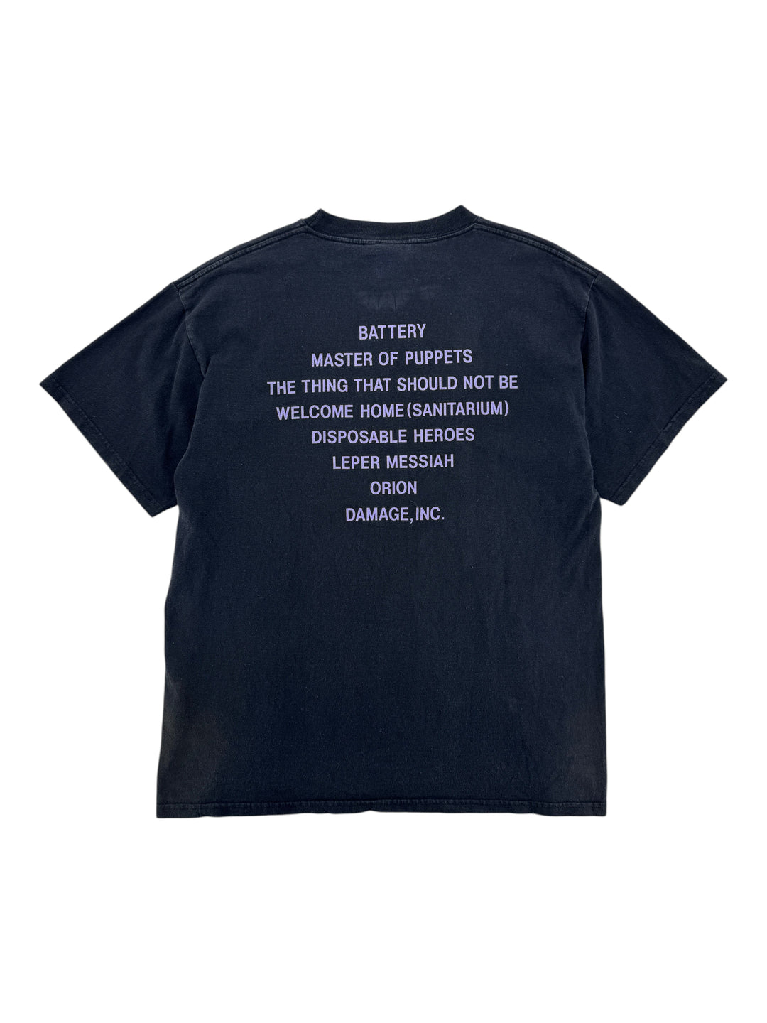 Exile Vintage 1990s Metallica Master of Puppets black band t-shirt with tracklist printed on the back