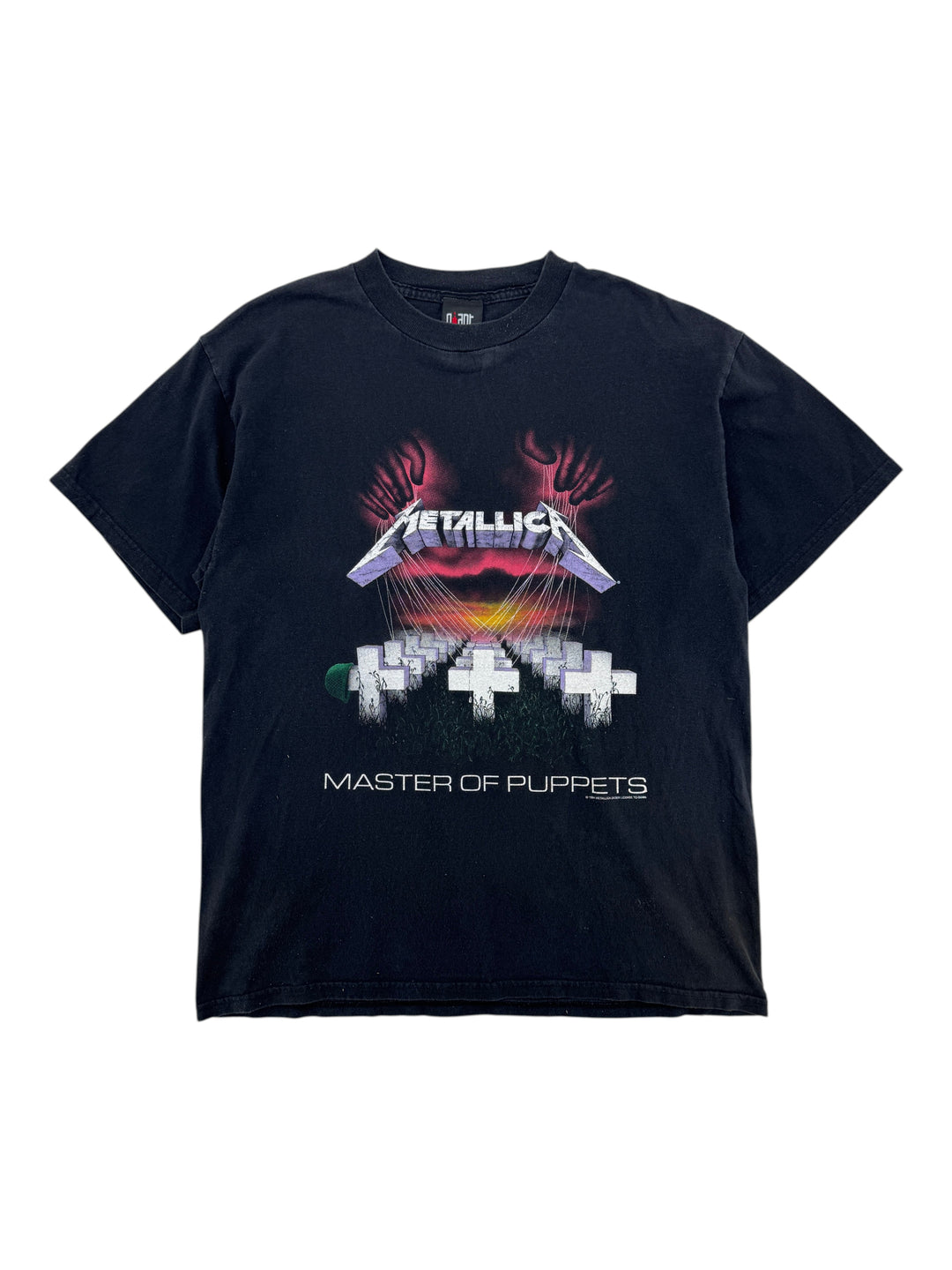 Exile Vintage black 1990s Metallica Master of Puppets graphic band t-shirt with Giant tag