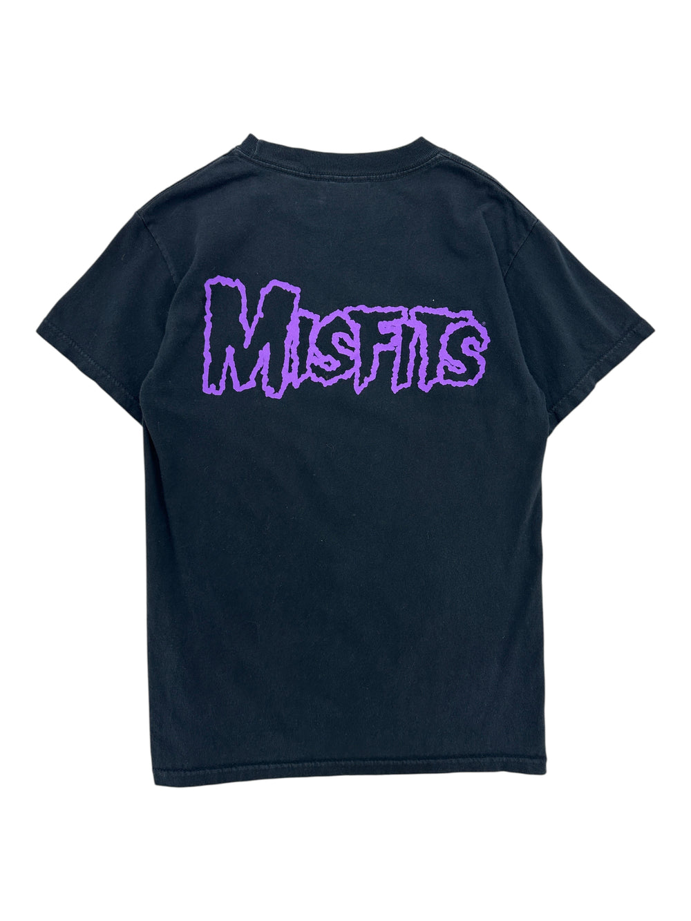 Exile Vintage 2007 Misfits Die Die My Darling black t-shirt with purple logo graphic on the back