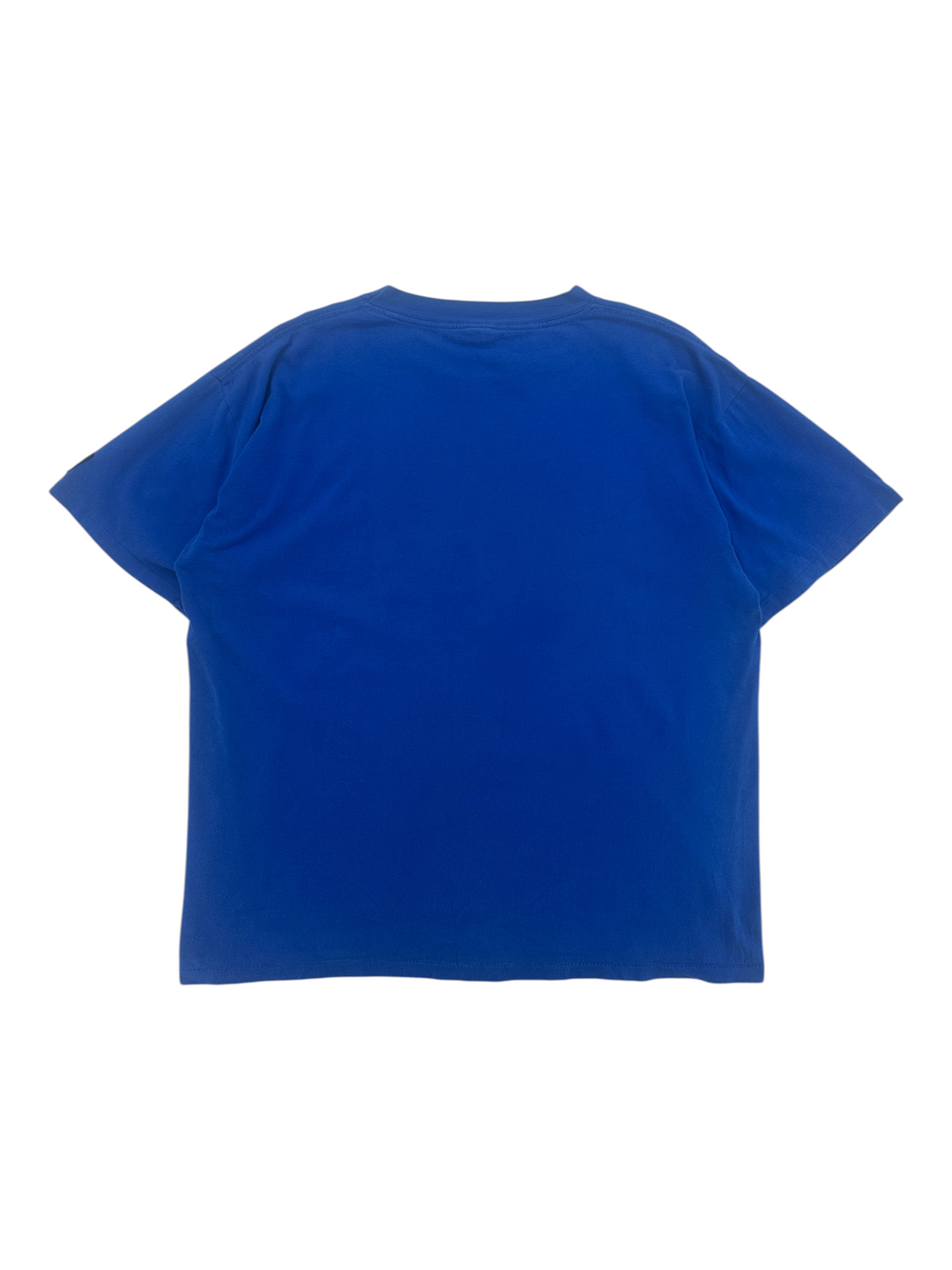 Back view of a plain royal blue 1990s Montreal Expos vintage T-shirt from Exile Vintage