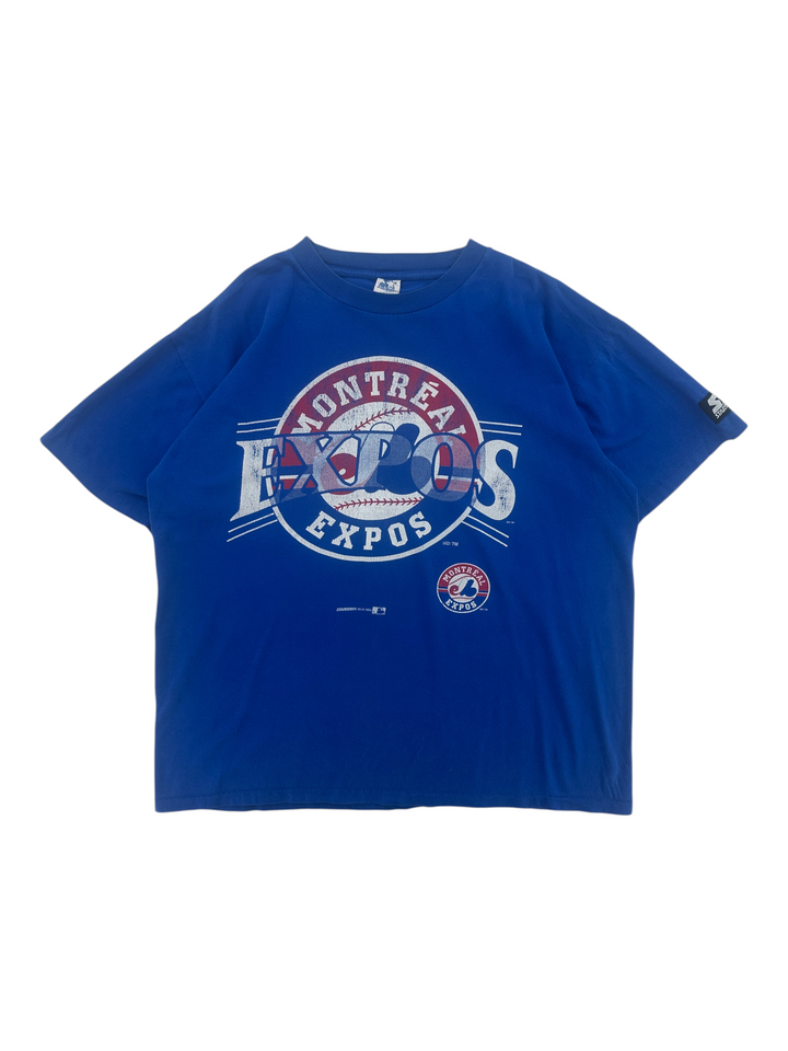 Exile Vintage blue 1990s Montreal Expos graphic T-shirt with Starter logo on sleeve