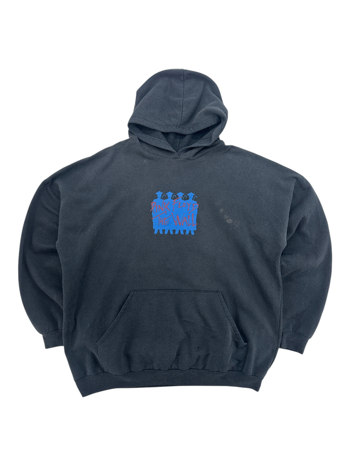 Exile Vintage black 1990s Pink Floyd The Wall graphic hoodie with a front kangaroo pocket in size XL
