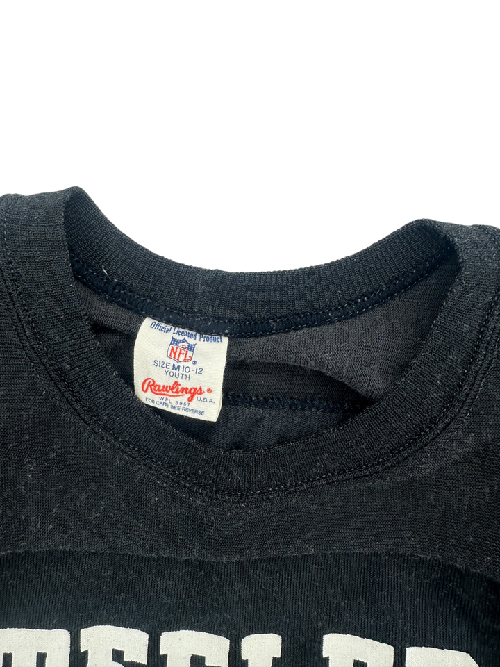 Exile Vintage 1980s Pittsburgh Steelers youth jersey black crew neck with Rawlings NFL tag