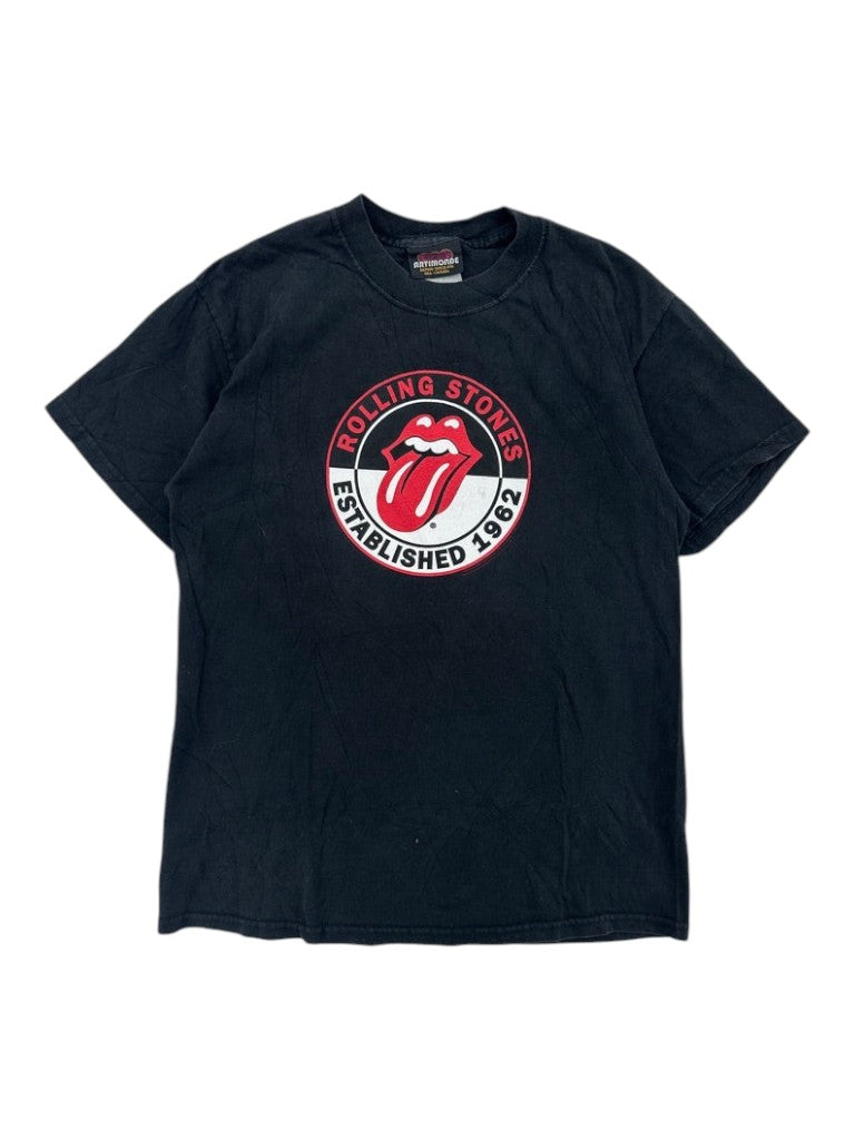 Exile Vintage black 2000s Rolling Stones graphic t-shirt with iconic tongue logo and established 1962 text