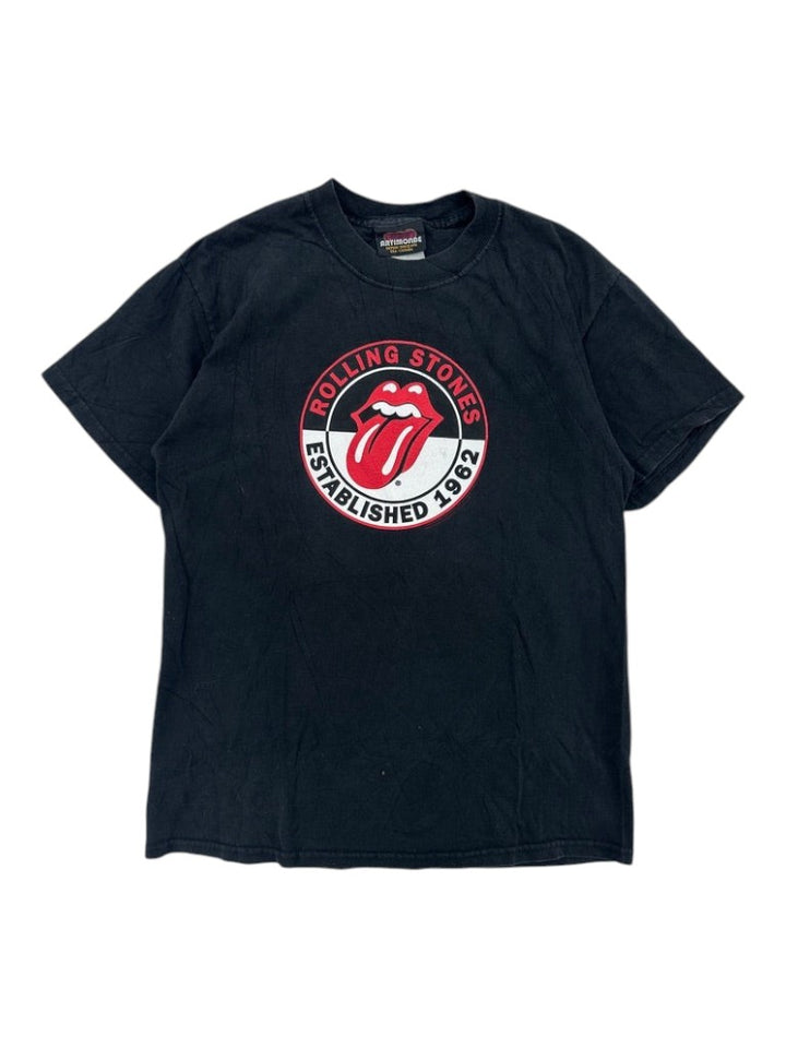 Exile Vintage black 2000s Rolling Stones graphic t-shirt with iconic tongue logo and established 1962 text