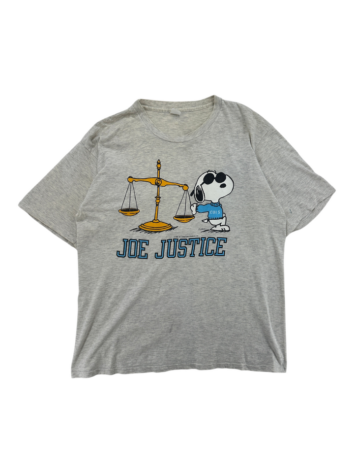 Exile Vintage grey vintage 1970s Snoopy Joe Justice graphic t-shirt with scales of justice print