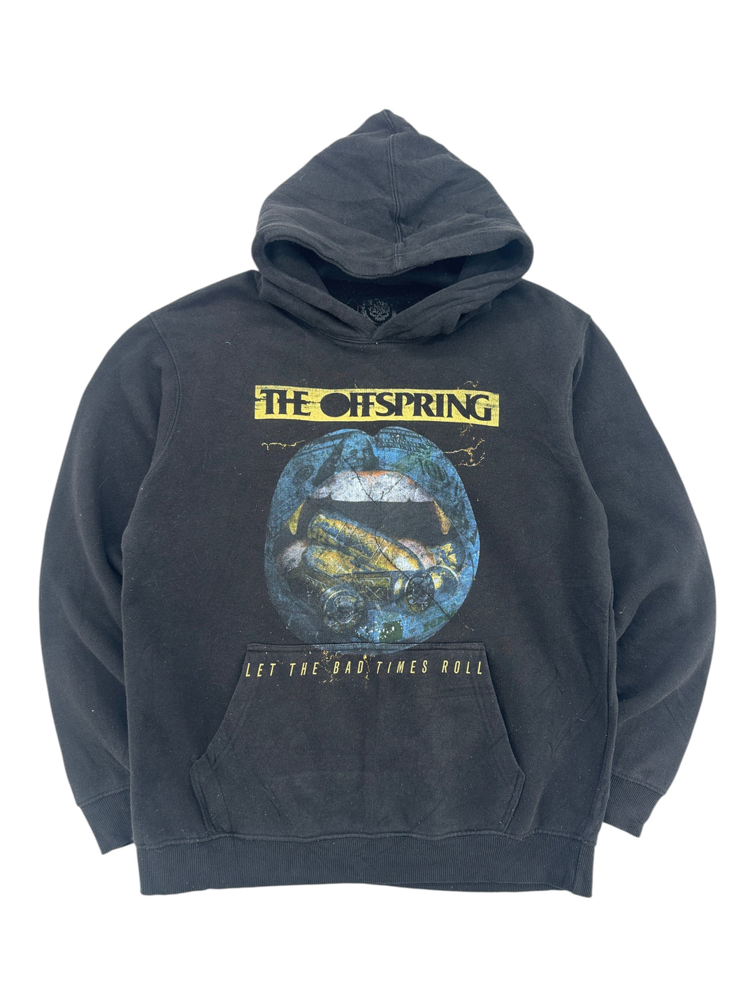 Exile Vintage black The Offspring band hoodie with Let The Bad Times Roll graphic print on the front