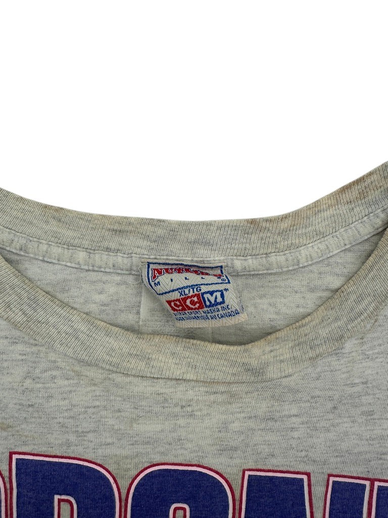 Exile Vintage 1990s Toronto Raptors grey cotton t-shirt featuring a CCM brand tag on the inner collar