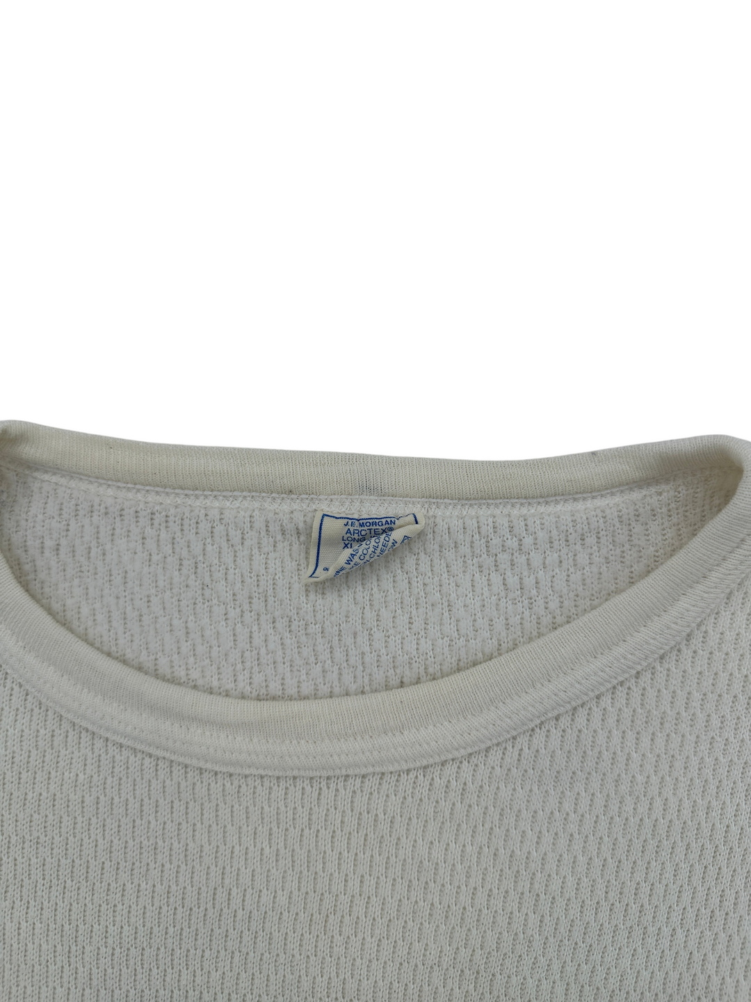 Exile Vintage white JE Morgan Arctex thermal shirt with crew neck and vintage brand label