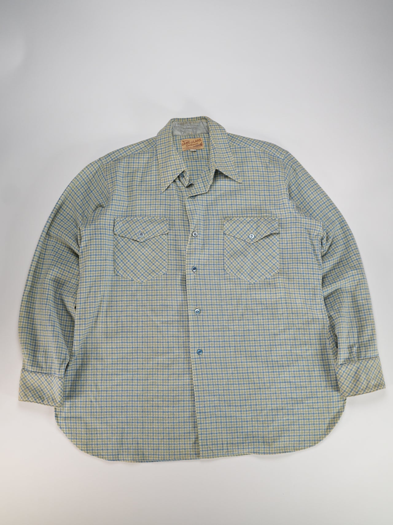 1960s - Game And Lake Plaid Flannel Shirt