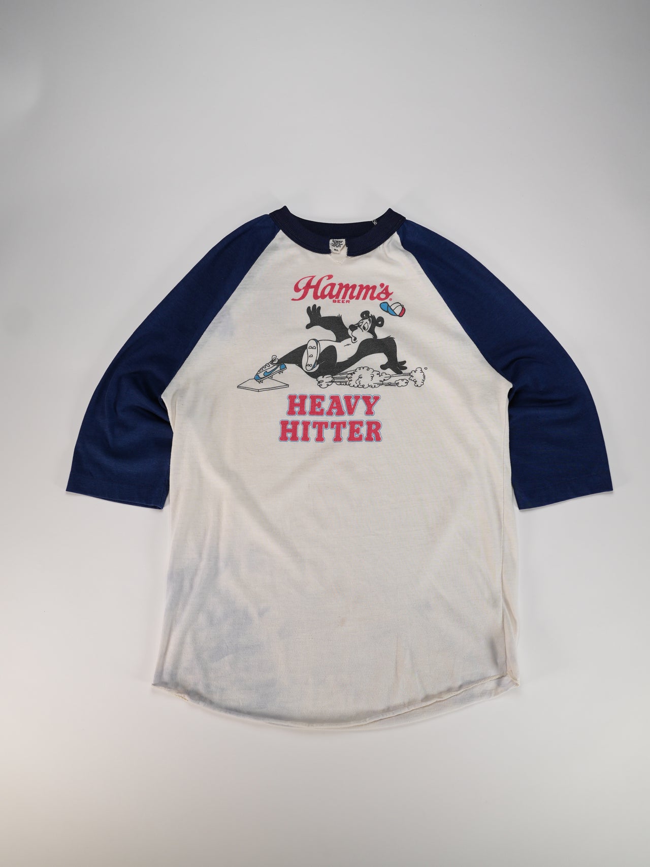 1980s - Hamm's Beer Heavy Hitter Three Quarter Sleeve Baseball T-Shirt