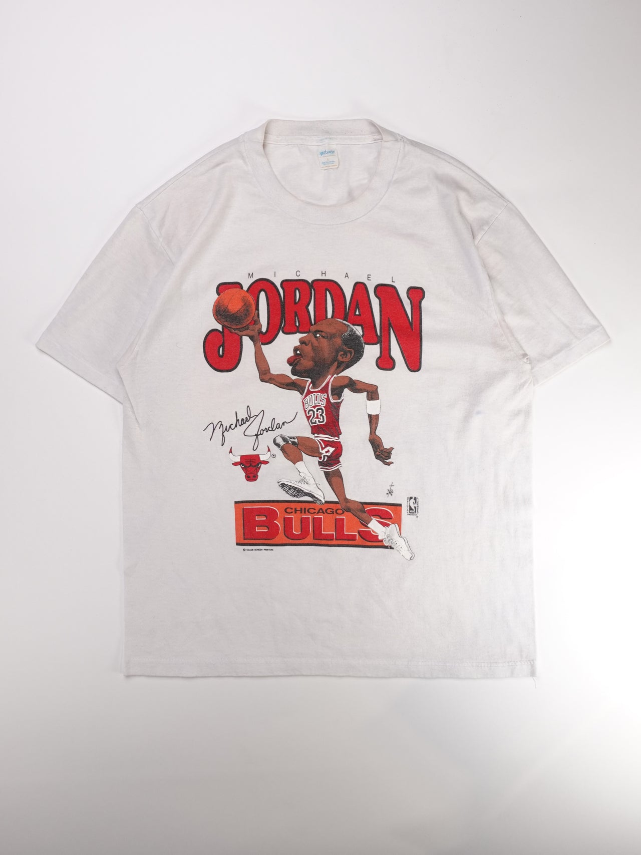 1990s - Michael Jordan Chicago Bulls Cartoon Graphic T-Shirt