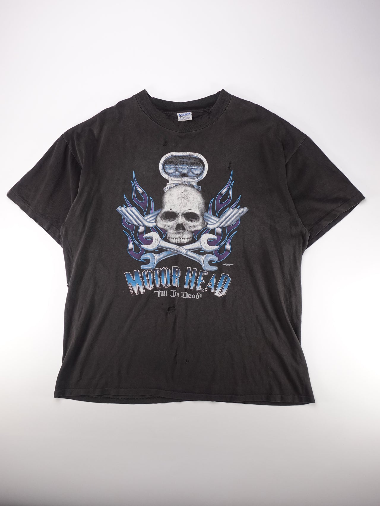 1990s - NorEaster Motor Head Skull Graphic T-Shirt