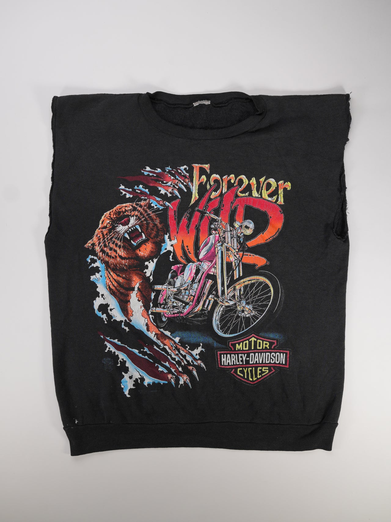 1990s - Harley-Davidson Forever Wild Graphic Sleeveless Sweatshirt