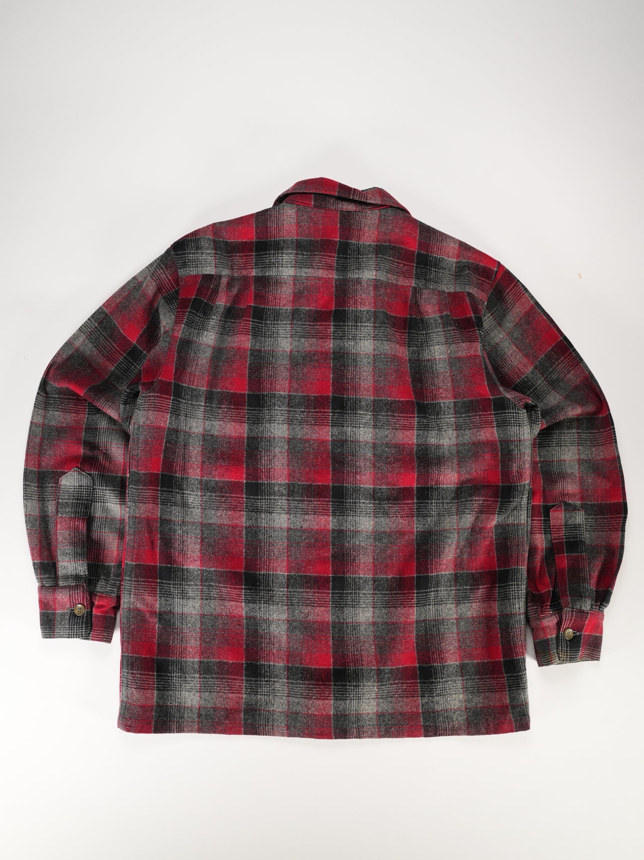 1950s - Merrill Woolens Red And Grey Plaid Wool Button-Up Shirt