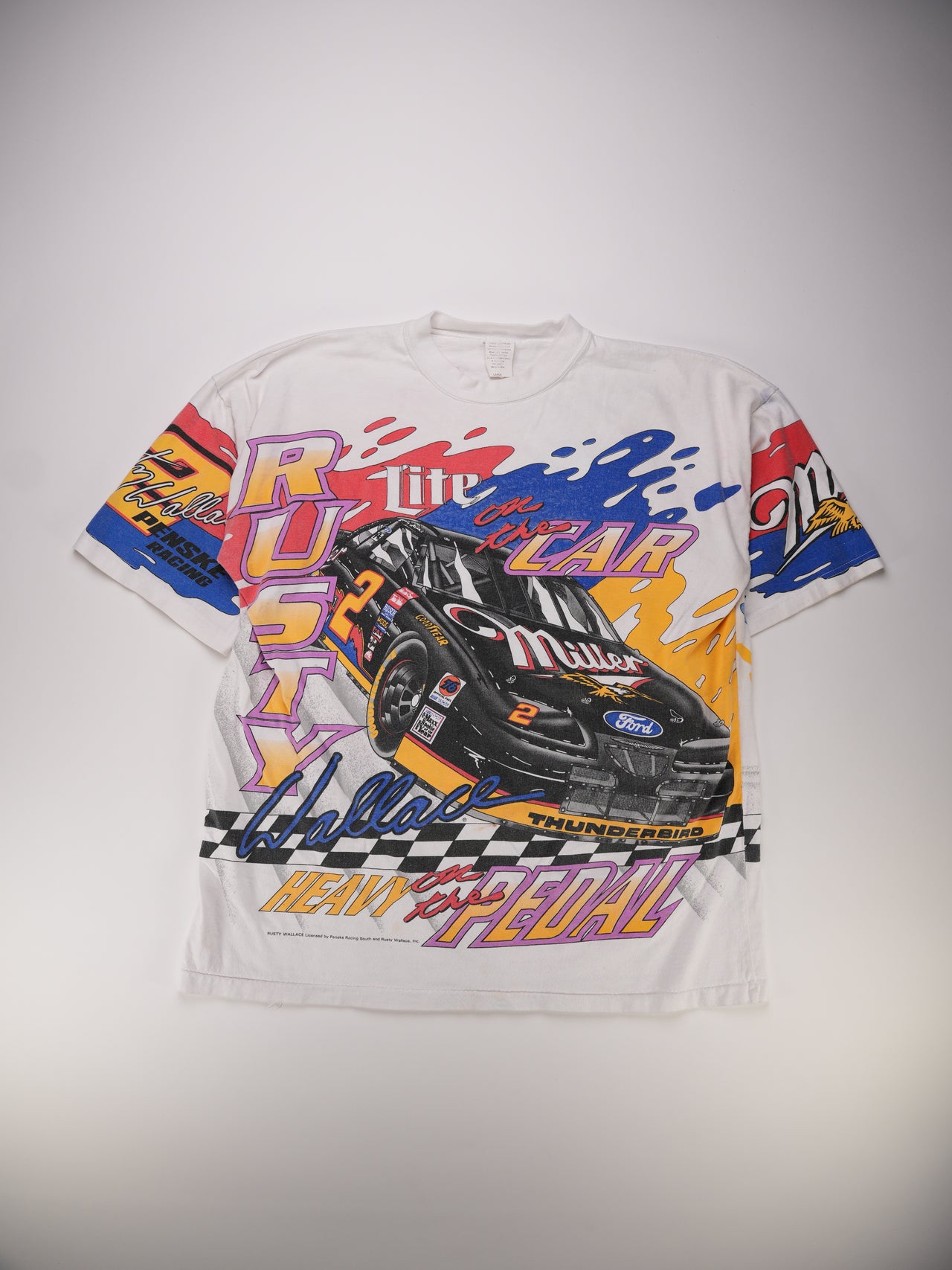 1990s - Rusty Wallace Penske Racing NASCAR Graphic T-Shirt