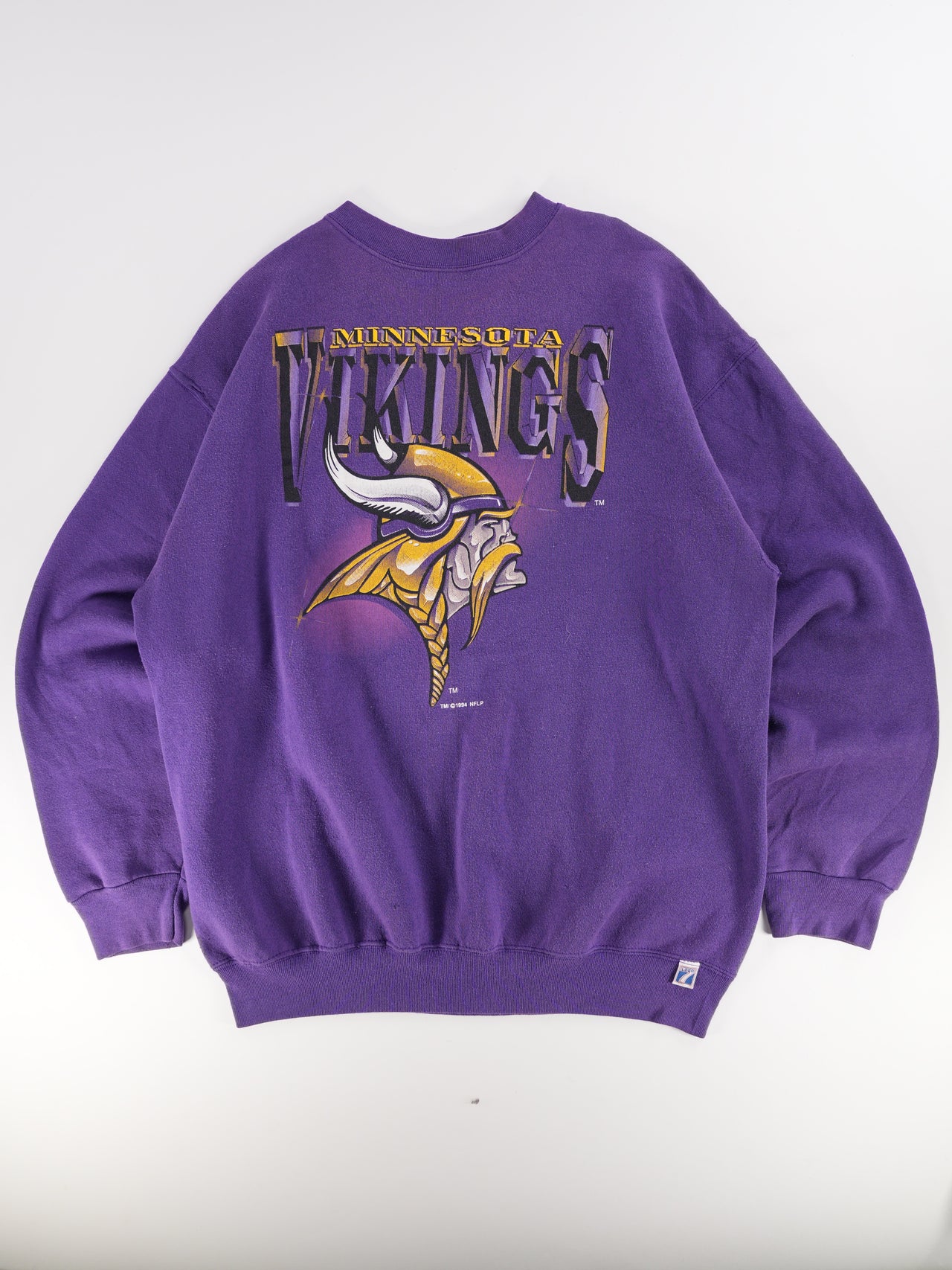 1990s - Minnesota Vikings Logo 7 Sweater | Vintage NFL Crewneck Pullover | Purple Football Fan Gear