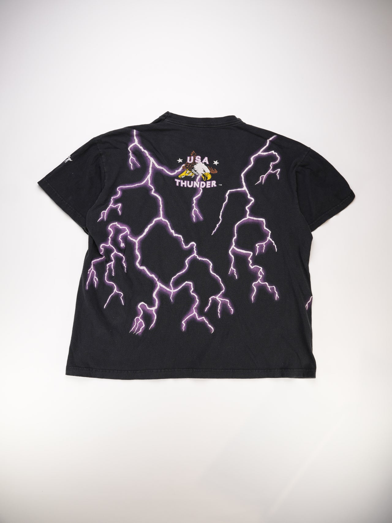 1990s - Sunrise Sportswear Feel The Wind Eagle Lightning Graphic T-Shirt