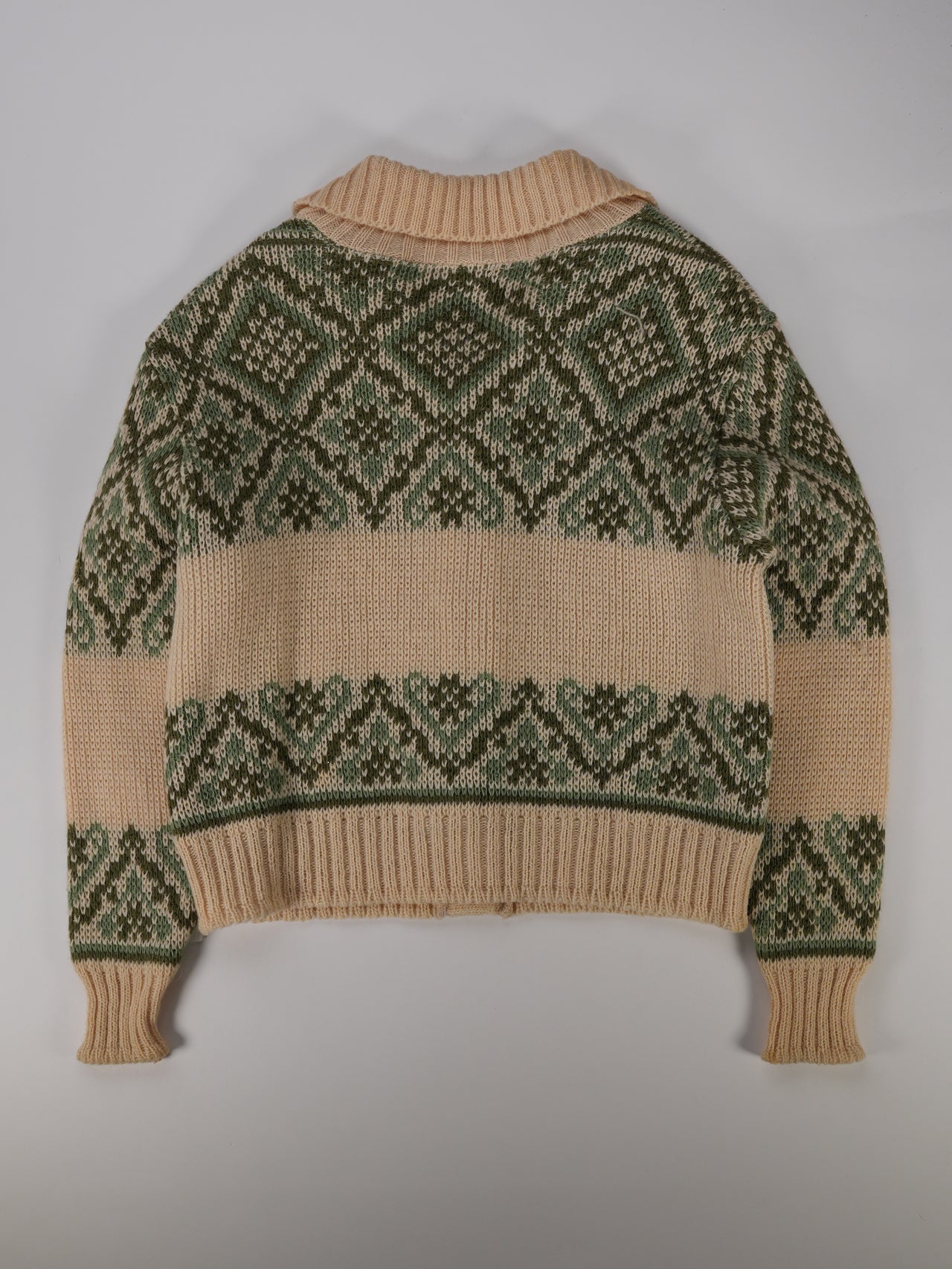 1960s - Nordstrikk Norway Patterned Wool Cardigan Sweater