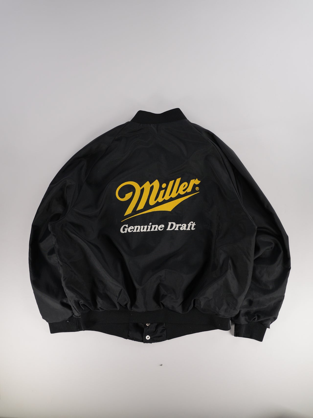 1990s - Miller Genuine Draft Black Bomber Jacket