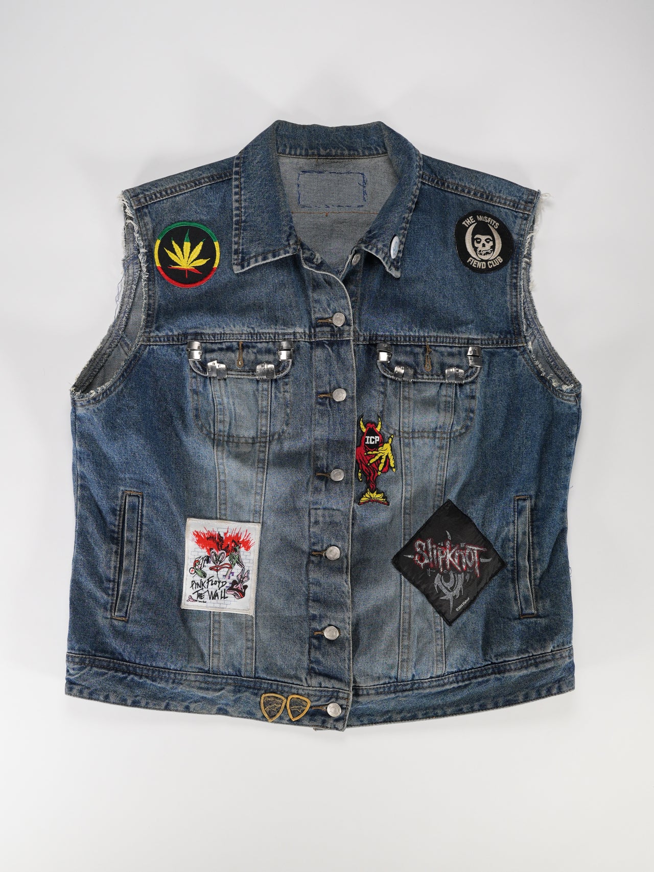2000s - Custom Punk Patch Denim Vest