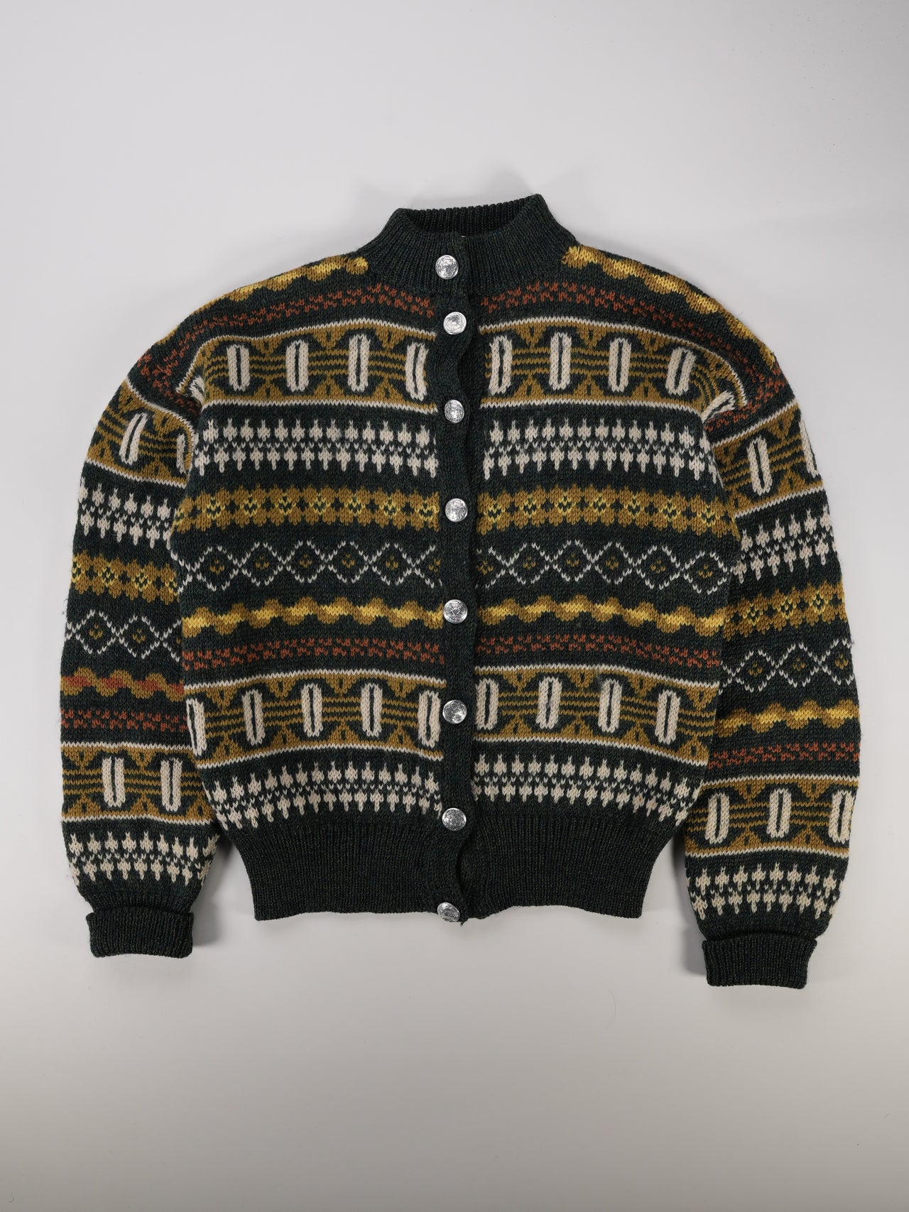1960s - BEXO Danish Fair Isle Wool Cardigan Sweater
