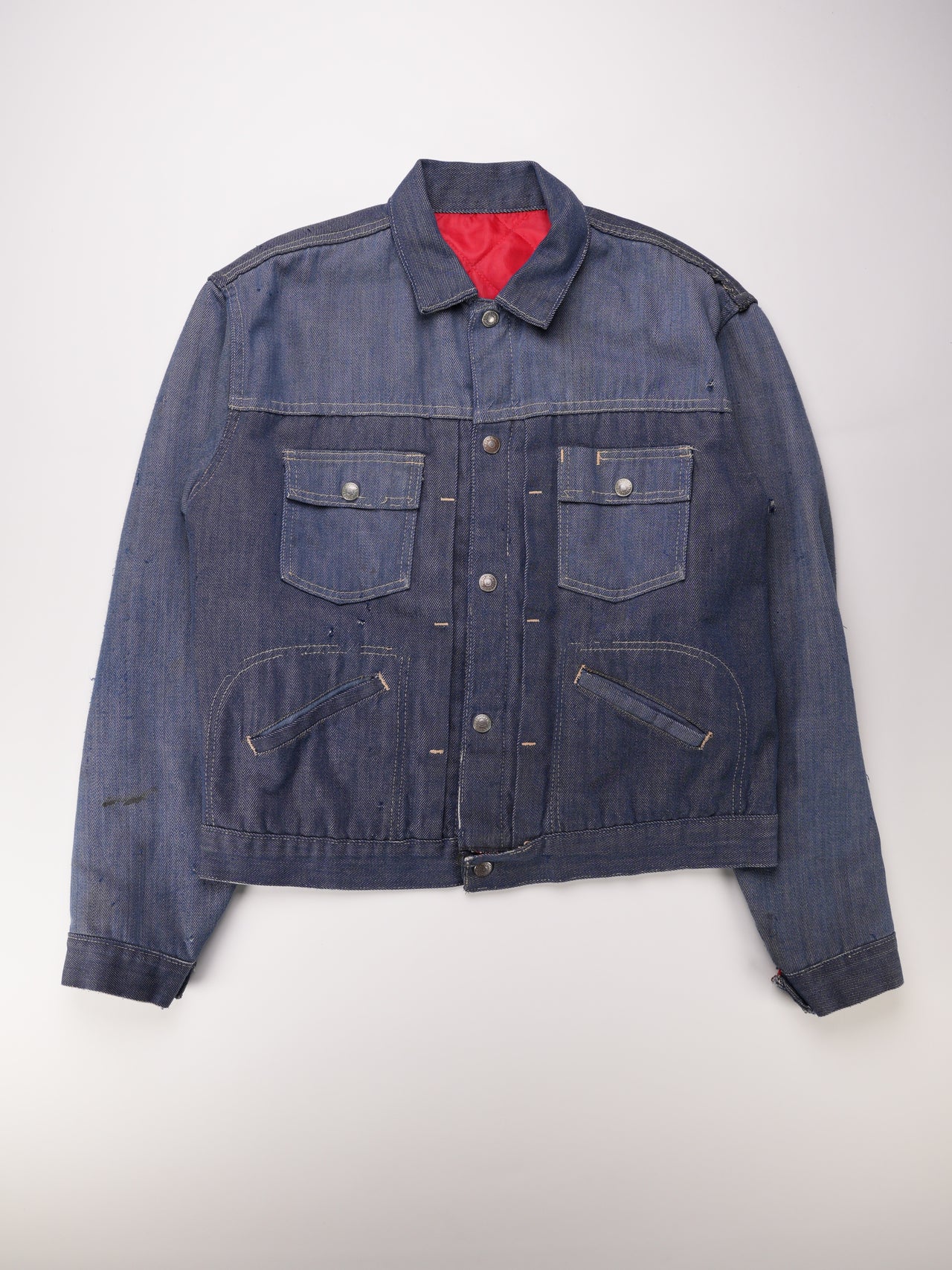 1970S - J.C. Penny Ranchcraft Pleated Selvedge Denim Workwear Jacket