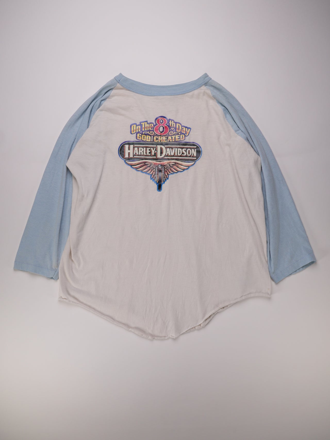 1990s - Harley-Davidson King Of The Road Pig Graphic Three-Quarter Sleeve Raglan