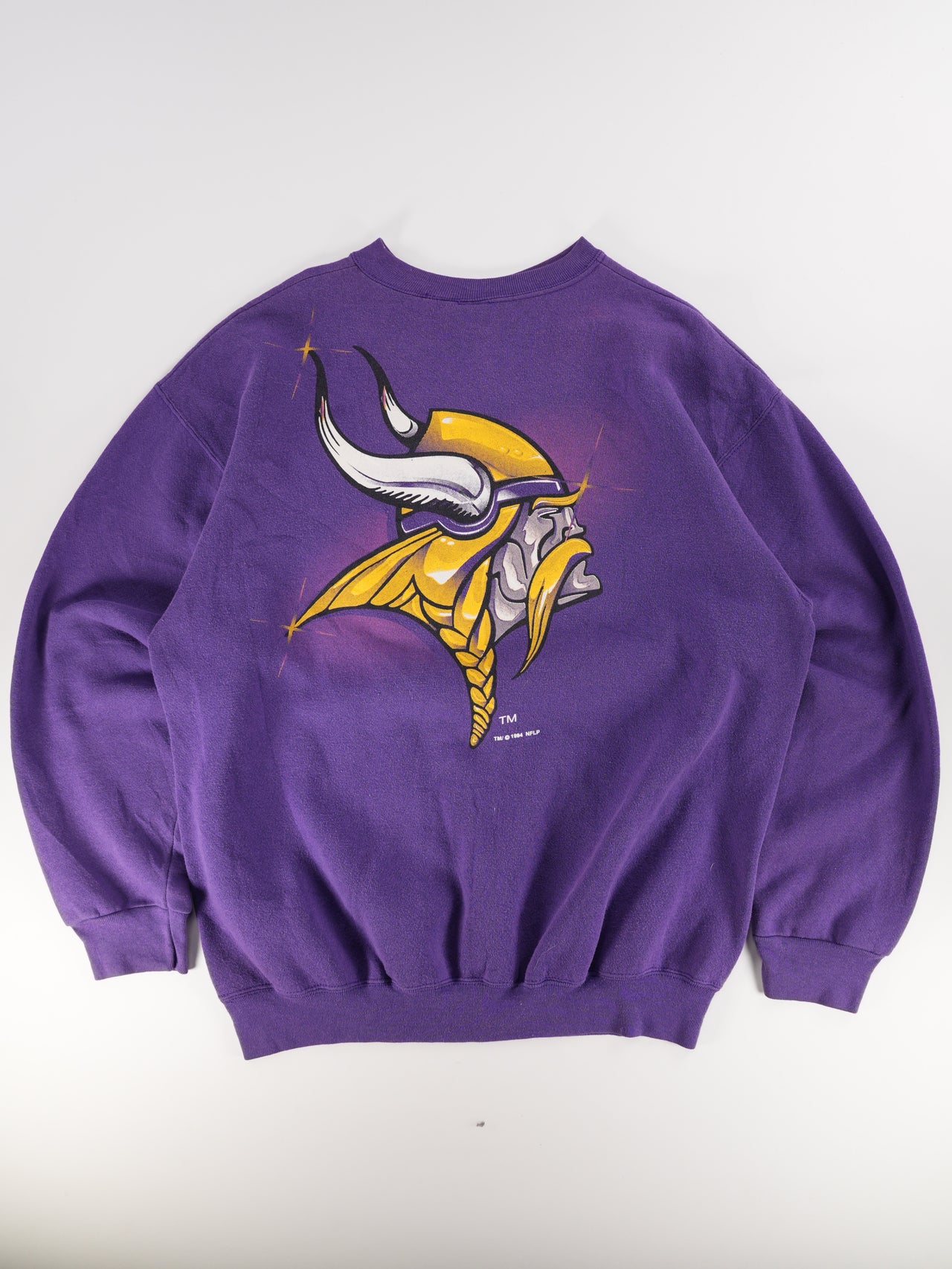 1990s - Minnesota Vikings Logo 7 Sweater | Vintage NFL Crewneck Pullover | Purple Football Fan Gear