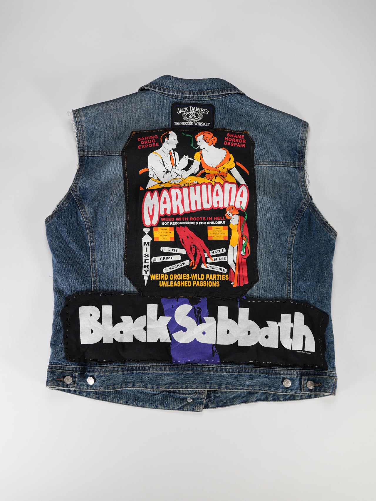 2000s - Custom Punk Patch Denim Vest