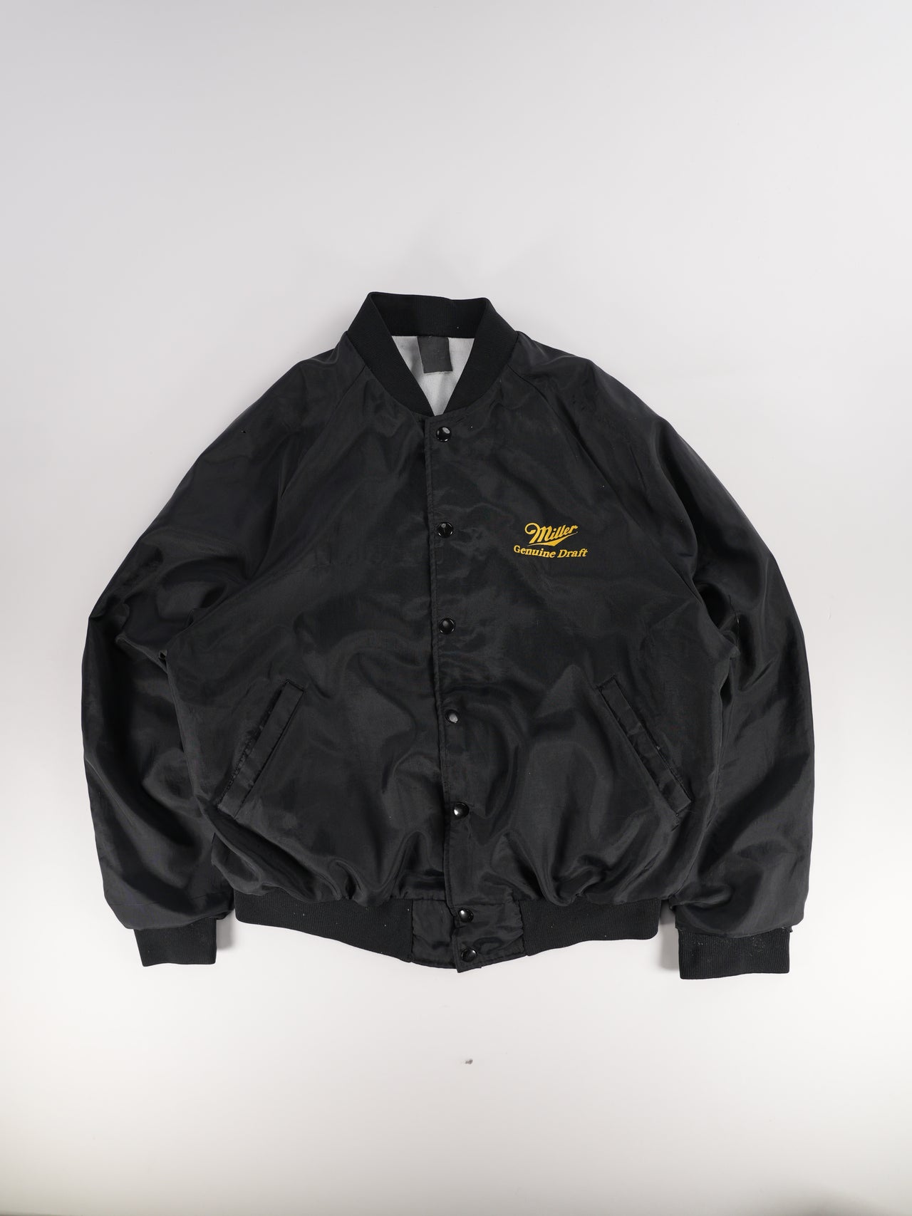 1990s - Miller Genuine Draft Black Bomber Jacket